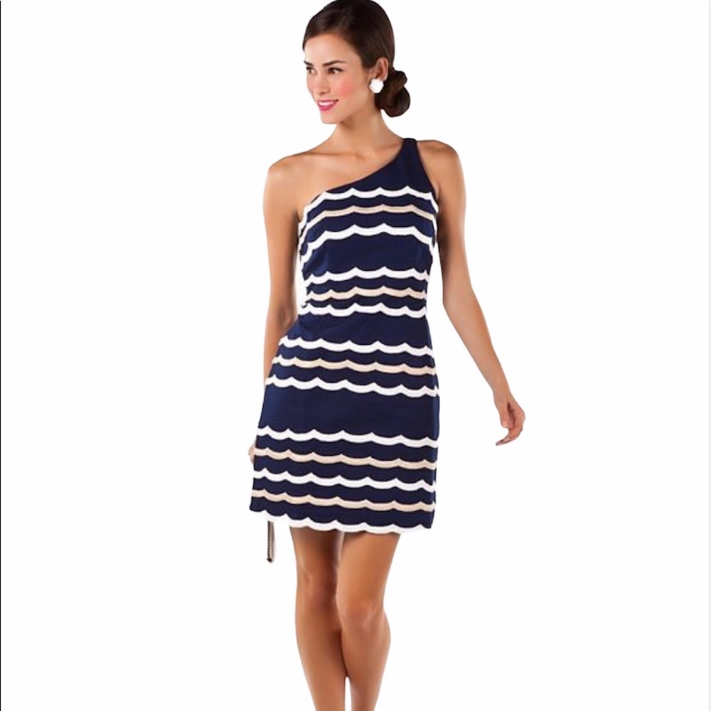 Lilly Pulitzer  Blue One Shoulder Dress